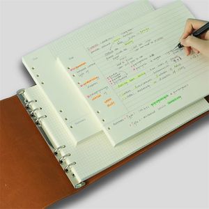 Notepads A4 Mind Map Notebook Pu Leather Cover Business Loose-leaf Hand Ledger Studentcornell Square Grid Notepad School Office Supplies 220914