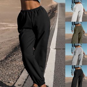Kvinnor Pants Women's Capris Casual Women Baggy Grey Solid/Tie Dye Sweatpants Joggers fickor Löst överdimensionerad streetwear hög midja
