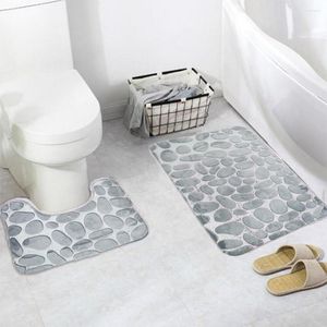 Carpets 2 Pcs Bath Flannel Carpet Kit 3D Home Decor Area Rug Bathroom Non Slip Mat Set Toilet Door D30