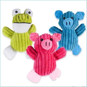Dog Toys Tuggar Plush Dog Toys Squeaky Pig Frog Pupy Chew Toy Interactive Cat Pet Sound For Small Medium Dogs Drop Delivery Hom Dhdfi