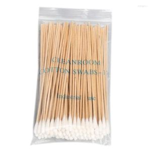 Makeup Sponges 50LD 100/200Pcs 6 Inch Long Wooden Handle Cotton Swabs Single-Head Cleaning Sterile Sticks Applicator For Wound Clean Oil