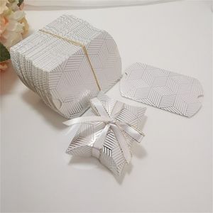 Gift Wrap 50pcs Gift Box Dragees Bonbonniere Pillow Shape Birthday Packaging Party Boxes Sweet Wedding Favor Baby Shower Candy Cookies 220913
