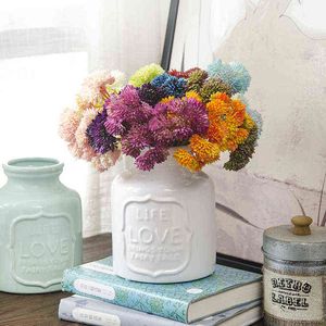 Faux Floral Greenery Artificial Flowers 6 Heads Big Cauliflower Aglaia Fruit Succulent Plants Plant Wall Home Decoration Wedding Dried Flowers J220906