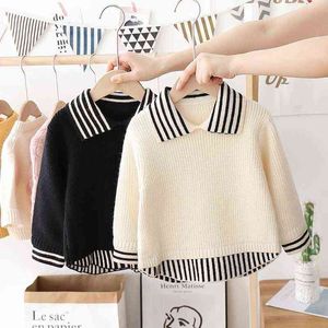 Pullover 2021 Autumn Winter Baby Boys Girls Stickover Toddler Boys Sweaters Kids Spring Clothes Wear 2 3 4 6 8 Years 0913