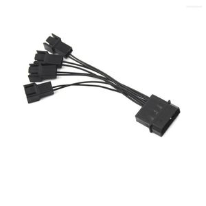 Belysningstillbehör Högkvalitativ 4 -vägs 3 Pin Computer Multi Power Fan Hållbar anslutning Black Cable Extension Splitter Adapter