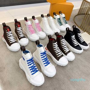 Designers Casual Shoes Women Squad Luxury Platform Sneakers Ladies Cotton Canvas Leather Trainers St￶vlar f￶rtjockade