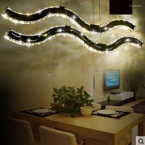 Pendelleuchten Kronleuchter Kreative personalisierte Restaurant Lichter Wellenförmiger LED-Kristall Moderne minimalistische Esszimmerlampe Zuhause