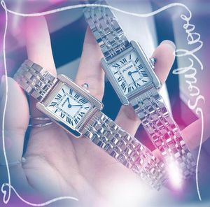 Top Brand Fashion Time часы часы 31 -мм серебряные женщины из розового золота Два булавки квадратный римский цифер