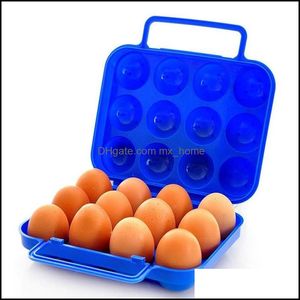 Gıda Koruyucular Depolama Konteynerleri Taşınabilir 12 PCS Yumurtalar İçerme Depolar Mutfak Mutfak Uygun Konteyner Yürüyüş Dış Mekan Kamaraç Dhwqc için