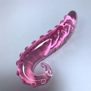 Consoladores Rosas al por mayor-Sex Toy Massager Pink Hippocampus Glass Consolador Realista Adultos Juguetes Juguete de enchufe de tope largo para mujeres juguetes para adultos anal para adultos