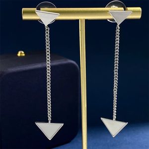 Couple Statement Earrings Luxury Christmas Prom Charm Jewelry Designer Jewellry Fashion Earring Delicate silver Plated Geometric Triangle LONG Earrings