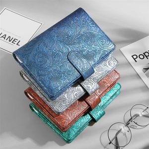 Notepads A5 A6 Notebook Cover Metal Color 6 Ring Binder PU Clip-on Notebook Leather Loose Leaf Notebooks Journal Stationery 220914