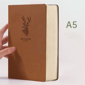 Notepads Super thick 416 Pages Leather Deer Notebook A5 Daily Notebook Business Office Daily Work Notepad for 1-2 Years Writing As gift 220914