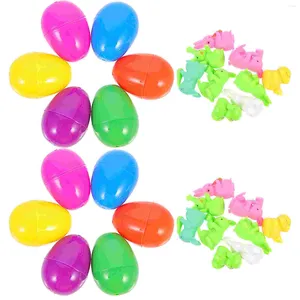 Party Decoration 12Pcs Filled Easter Eggs Fillable Egg Plastic Toys Random Color