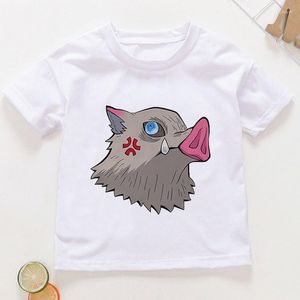 Camisas para niños Kawaii Camiseta de dibujos animados japoneses Demon Slayer Girls Top Tees Graphic Children Children para adolescentes 2022