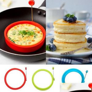 ￄggverktyg Nya Sile Fried Egg Pancake Ring Omelette Round Shaper Eggs Mod f￶r matlagning Frukost Stekpanna K￶k Drop Delivery DHWJB