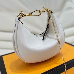 Ff bolsa feminina de designer com corrente de um ombro, bolsa crossbody com etiqueta dourada, mini bolsa de couro em relevo, simples e clássica