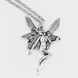 20pcs/lote vintage angel fada sapo colar de pendente para mulheres antigas coloras prateadas moda punk animal cadeia de garotas garotas de joalheria infantil presente