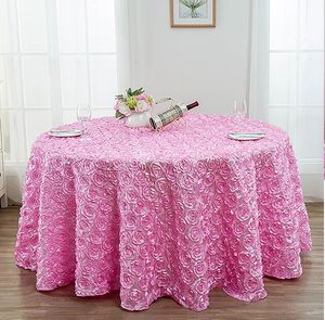 Bröllopsdekorationer 1.2 m i diameter rodnad rosa rosa 3D rosblommor bordduk för festkaka bordduk borddekor löpare