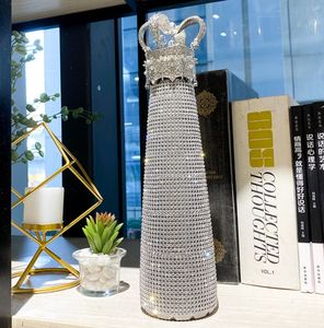 Vintage Crown Diamond Wasserflasche, tragbar, 500 ml, Diamant-Thermosflasche, glitzernde Strass-Thermoflasche