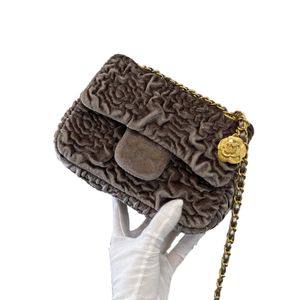جودة حقيبة يد كلاسيكية Velor Matelasse Camellia Gold Flap Ceanted Counter Counter Facs Totes Handbags Metal 5A Chain Crossbody Bag Luxury Luxury Pres