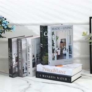 Decorative Objects Figurines Home Style Fake Books for Decoration Aesthetic Storage Box Coffee Table Prop Ornaments 220914