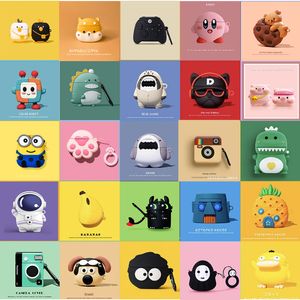 3D Cute Animal Zoo Akcesoria słuchawkowe obudowy Silcone Protection Press Ochrony Airpods 1 2 Pro Pro2 Eardhone Cull Cover