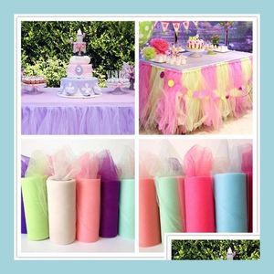 Decorazione per feste Tle Roll 25 Yards 15Cm Baby Shower Tutu Show Decorazione di nozze Organza Fai da te Gonna Artigianato Forniture per feste di compleanno Dro Dhbfd