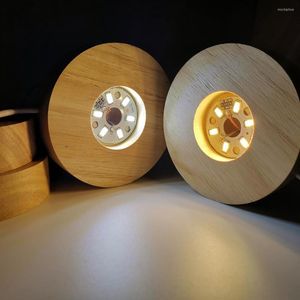 Лампа держатели деревянные светодиодные светильники диспроминка базовая хрустальная стеклянная смола искусство орнамент ночной дисплей Украшение