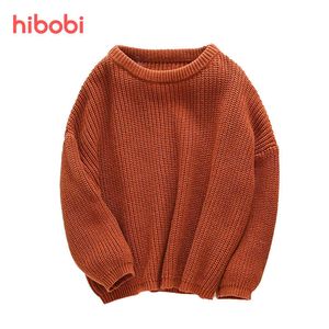 Hibobi Autumn New Baby Boys Clothes Barn Toddler Knit Tröja Knitwear Långärmad barn Pullover Tops 0913