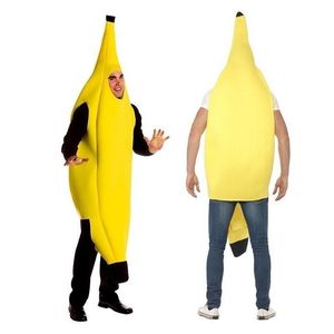 Costume a tema Costume adulto unisex divertente vestito da banana luce gialla Halloween frutta fantasia festa festival vestito da ballo 220915