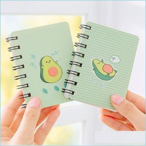 Notepads A7 Cartoon Avocado Rollover Mini Portable Coil Notepad Diary Book Exercise School Office Stationery Supply Drop Delivery 202 Dhtaa