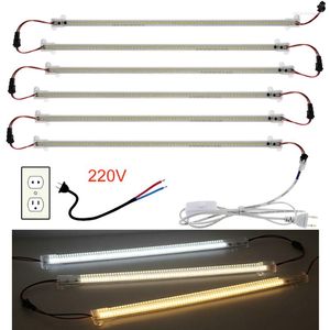 Strips 1-6Pcs 220V LED Bar Light Rigid Strip Under Cabinets 72 Floodlight Tube Lightbar For Home Kitchen Indoor Lighting Backlight