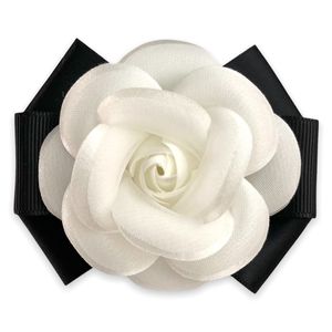 Pins Brooches L Camellia Fabric Flower Black Bow Hair Clip And Brooch Pin Accessories Gifts For Women Wedding Party Drop D Carshop2006 Amduf