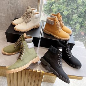 2022Autumn and Winter Women's Martin Boots Lace Up High Top Shoes Fashion Boots Short