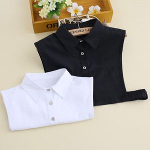 Bow Ties Women Cotton White Fake Collar For Mens Black Shirt False Tie Vintage Detachable Lapel Blouse Tops Decor