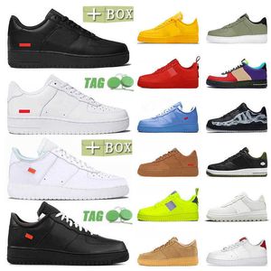 Low Flats Casual Schuhe Plattform Sneaker Triple White All Black Utility Red Olive University Gold Weizenblau Leder mit Box Mens Womens