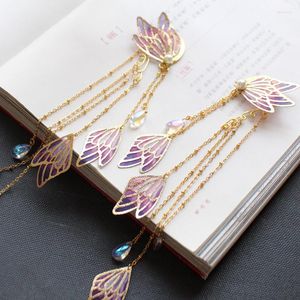 Dangle Earrings Gold Enamel Cloth Art Antique Water Dust Tassel Ears Hang Eardrop Of Hanfu Deserve To Act The Role Fairy