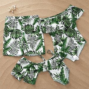 가족 매칭 복장 여름 가족 인쇄 부모-자녀 수영복은 야외 해변 마모에 적합합니다 220914