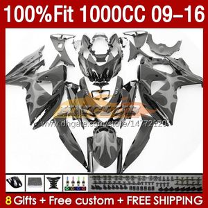 Injection mold Fairings For SUZUKI GSXR 1000 CC GSXR-1000 K9 151No.198 GSXR1000 2009 2010 2011 2012 2013 2014 2015 2016 1000CC 09 10 11 12 13 14 15 16 Fairing grey flames