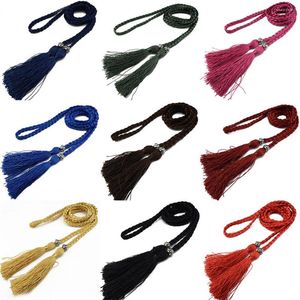 Belts Chinese Braided Style Waist Rope Ladies Woven Knot Decorated Chain Accessories Pure Color Thin Waistbands