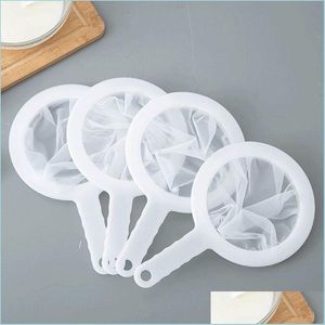 Colanders Strainers 100/200/400 Mesh Reusable Nylon Tra Fine Filter Strainer Spoon Sieve Soy Milk Juice Coffee Food Kitchen Colander Dhc5V