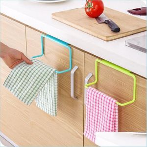 Kitchen Towel Hooks Garbage Bag Hanging Holder Cupboard Door Back Trash Rack Kitchen Cabinets Storage Towel Shelf Holders Accessory D Dha6Y