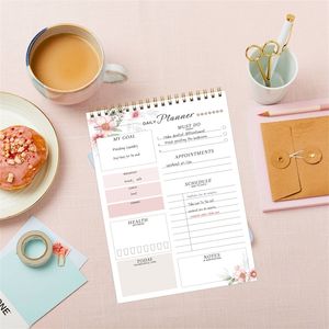 Anteckningar Flower Daily Planner To Do List Notepad Odaterad agenda Produktiv arrangör A5 Sortera ditt livsschema Notbok Utnämning Bok 220914