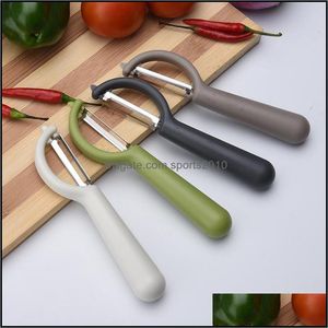 Fruktgr￶nsaksverktyg Candy Color Peeler Vegetabilisk fruktskivare Shredder Carrot Potato Melon Knivsk￤rare Grater Zester Gadget Drop Dh9wh