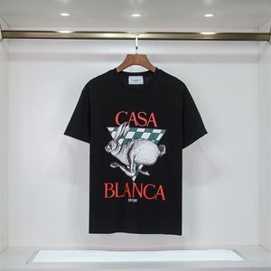 Yaz Erkek Bayan Tasarımcılar T-Shirt Gevşek Tees Moda Markaları Man S Casual Gömlek Lüks Giyim Sokak Şort Kollu Casablanc T shirt Tops