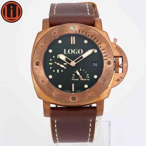 Moda masculina relógios de luxo para movimento mecânico luminoso p9002 47mm caso bronze pam00507 pam ccek relógios de pulso estilo