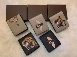 Designer Djur Kort plånbok Läder Svart Snake Tiger Bee Plånböcker för män Kvinnor Lång stil plånbok Plånbok Korthållare