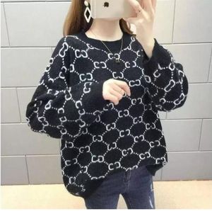 Kadınlar Sweaters de Fashion Dunks Marka Tasarımcısı Sıradan Baskı Nakış Meksika Puf Elbise Örgü Top