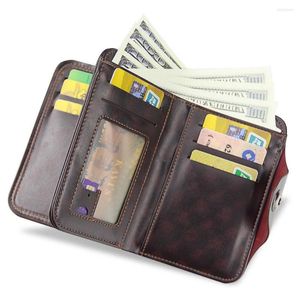 Wallets Men Wallet Magnetic Snap Clutch Bag Male Purse Leather Compartment Luxury For 2022